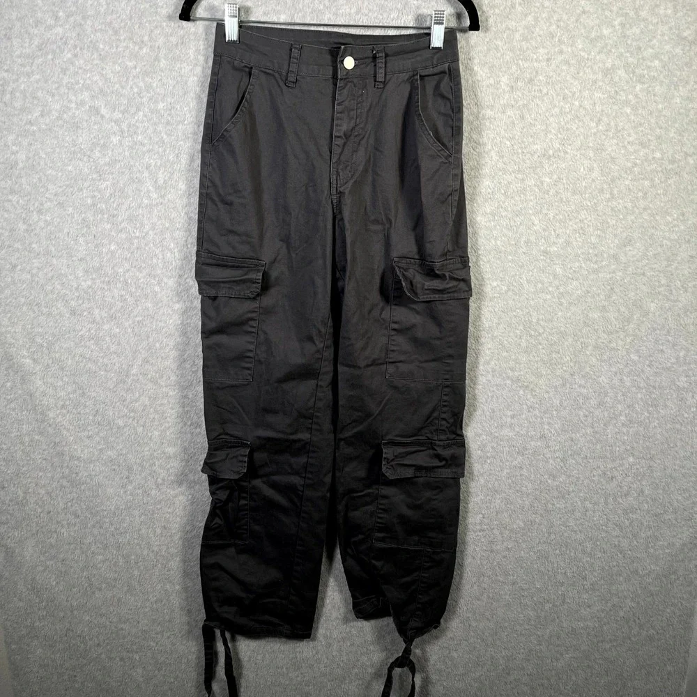 NVfelix Cargo Pants Womens XS Gray Cotton Adjustable Hem Hiking Camping Outdoor
